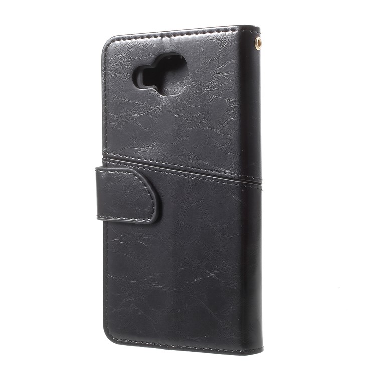 K'TRY Geometric Splicing Series Wallet Stand Leather Case for Doogee X9 Mini - Black-4