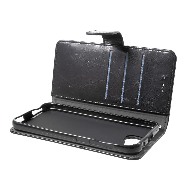 K'TRY Geometric Splicing Series Wallet Stand Leather Case for Doogee X9 Mini - Black-7