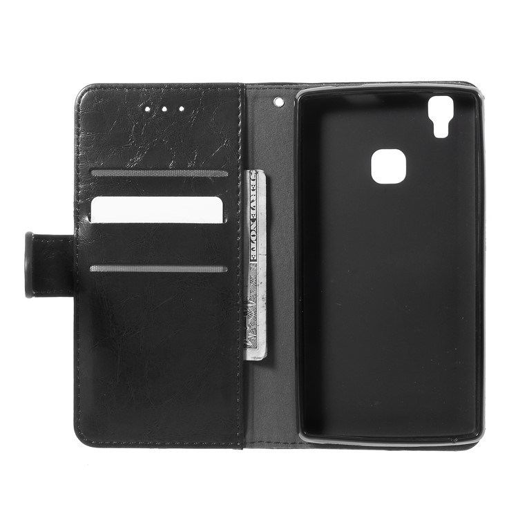 K'TRY Geometric Splicing Series Leather Wallet Case for Doogee X5 Max - Black-6