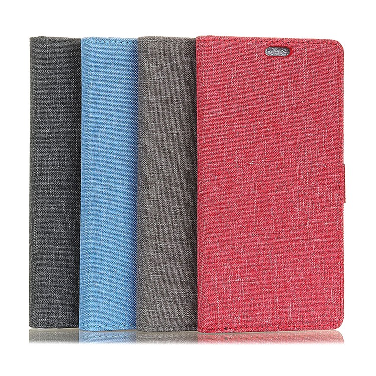 Linen Cloth Leather Wallet Stand Mobile Case for Doogee BL7000 - Black-7
