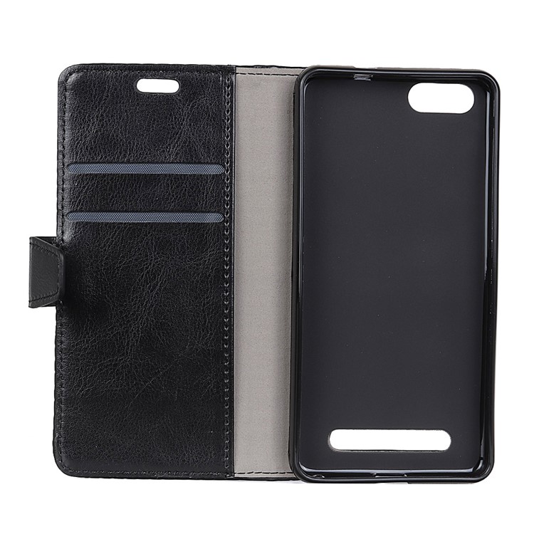 Crazy Horse Wallet Leather Stand Case for Doogee X20/X20L - Black-4