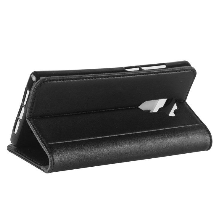 Split Leather Magnetic Wallet Phone Shell with Stand for Doogee Mix 2 - Black-6