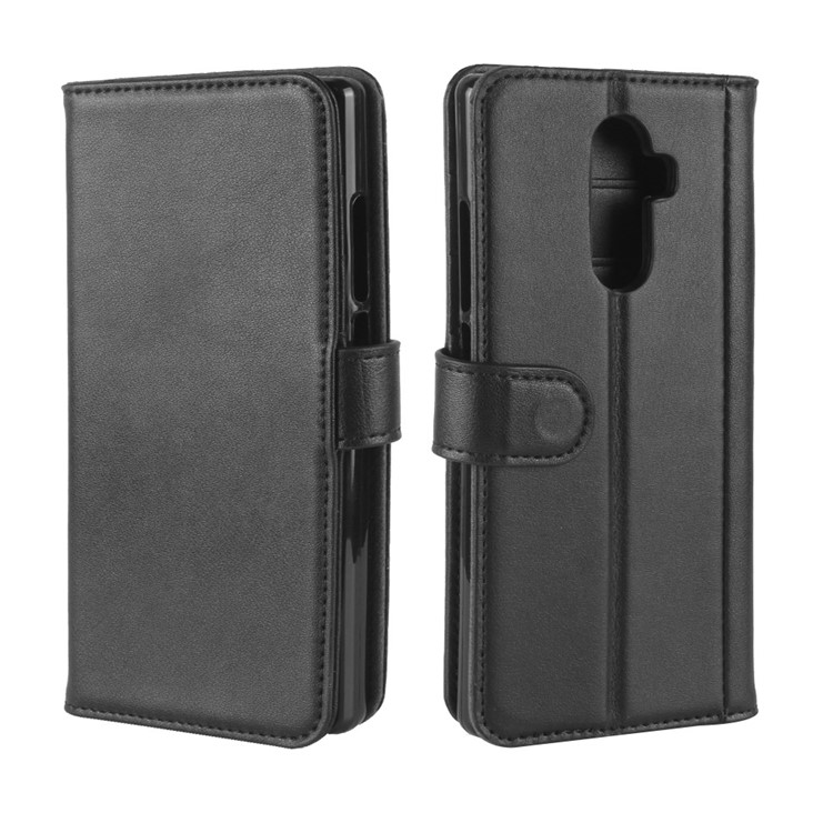 Split Leather Magnetic Wallet Phone Shell with Stand for Doogee Mix 2 - Black-8