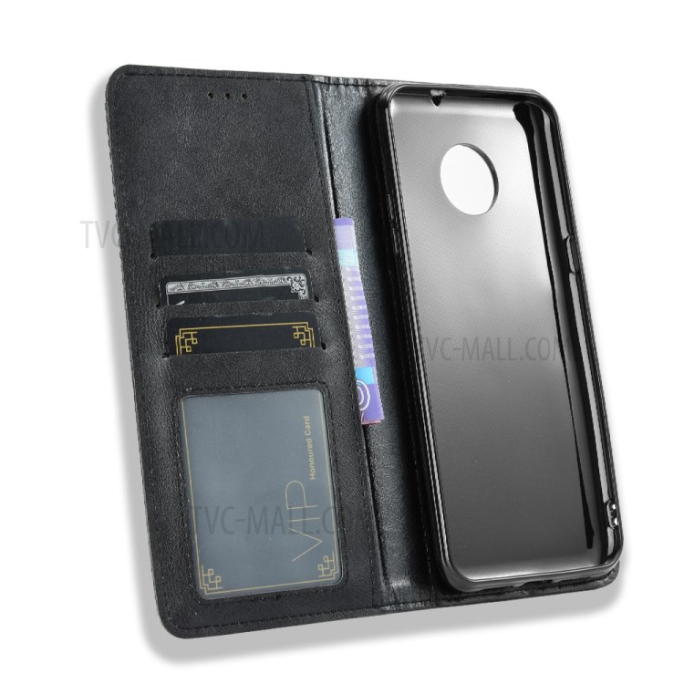 Vintage Style Wallet Stand Leather Phone Cover for Doogee X95 - Black-4