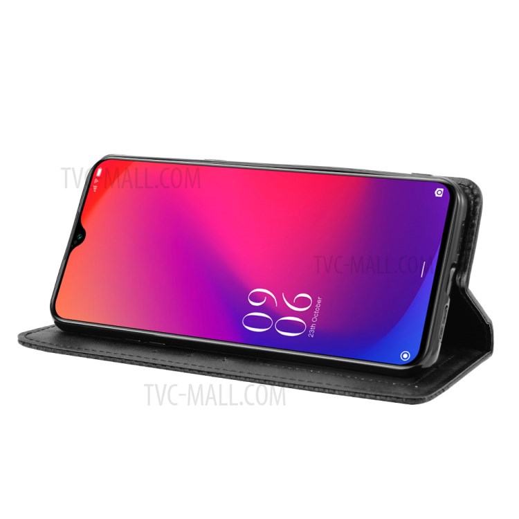 Vintage Style Wallet Stand Leather Phone Cover for Doogee X95 - Black-6