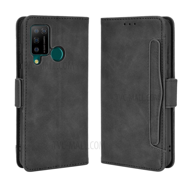 Multiple Card Slots Wallet Case Stand Leather Shell for Doogee N20 Pro - Black-7