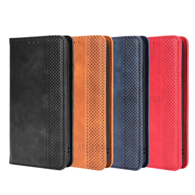 Retro Style PU Leather Magnetic Wallet Stand Phone Shell for Doogee N20 Pro - Black-13