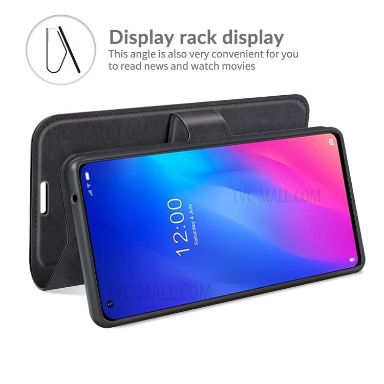 Magnetic Clasp Wallet Stand Leather Protective Case Cover for Doogee N30 - Black-4