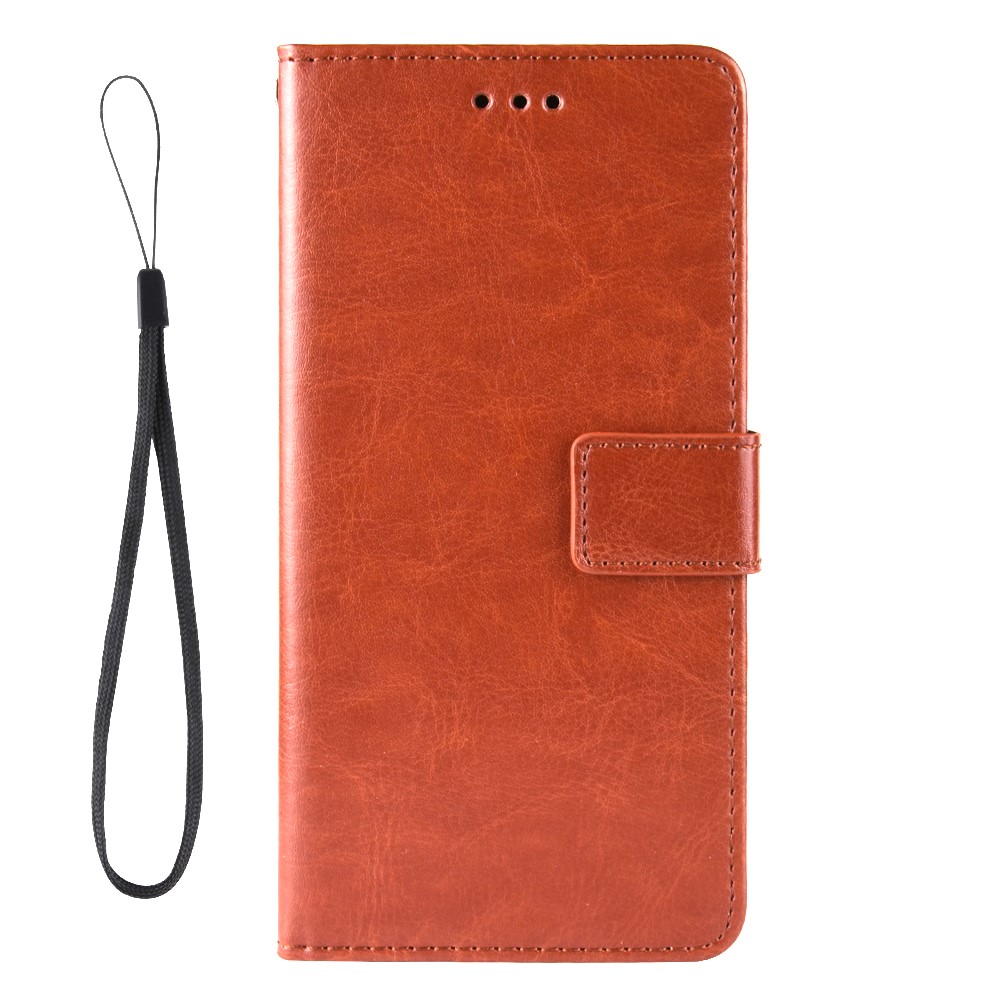 Quality Phone Case Stylish Crazy Horse PU Leather and TPU Wallet Design Protective Cellphone Flip Cover Shell for Doogee S86 / S86?Pro - Brown-2