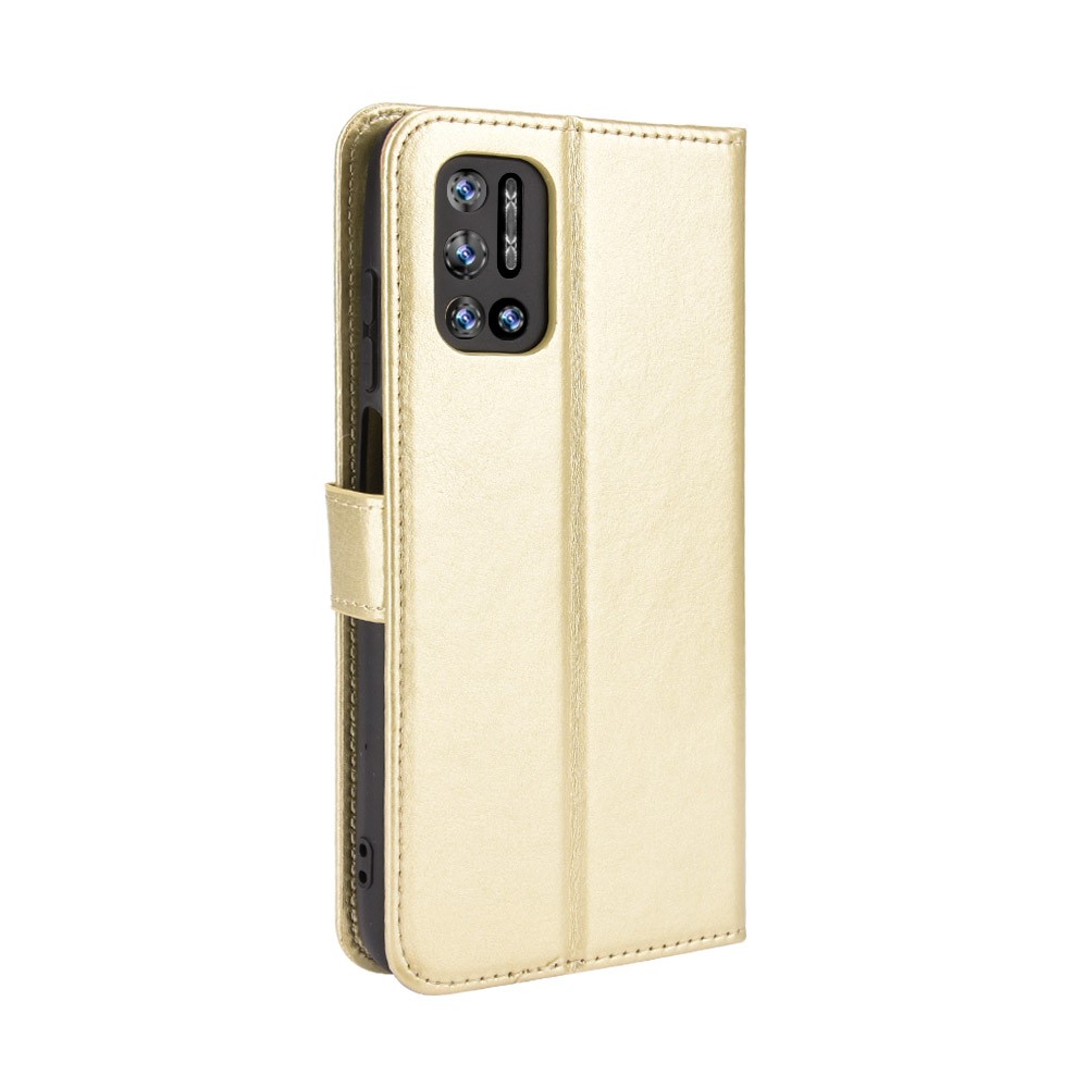 Fashionable Crazy Horse PU Leather and TPU Phone Flip Case Wallet Design Protective Cellphone Cover Shell for Doogee N40 Pro - Gold-3