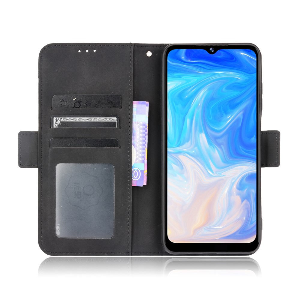 For Doogee N40 Pro Scratch Resistant Card Slot Design Flip Phone Protective Cover Leather Phone Wallet Stand Case - Black-4