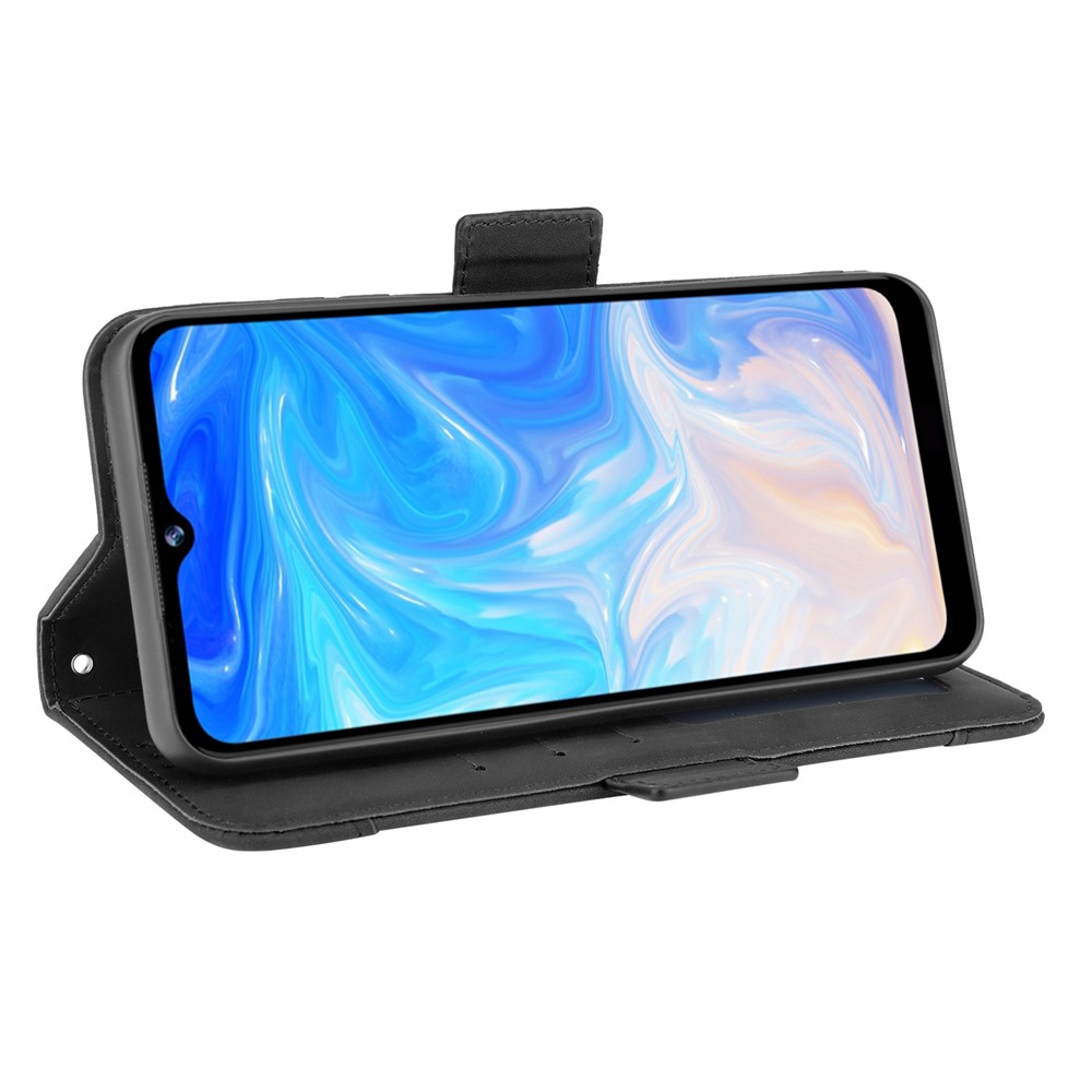 For Doogee N40 Pro Scratch Resistant Card Slot Design Flip Phone Protective Cover Leather Phone Wallet Stand Case - Black-5