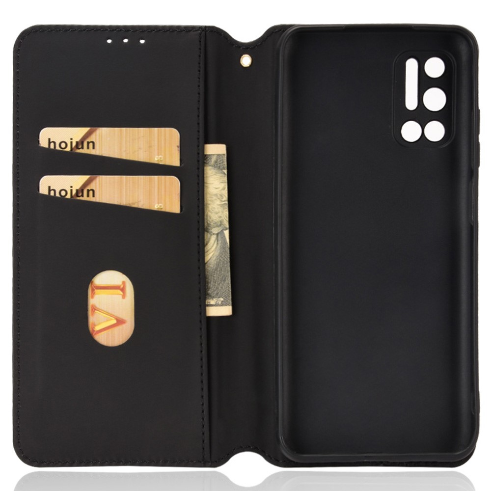 For Doogee N40 Pro Imprinting Rhombus Leather Case Stand Wallet Folio Flip Phone Cover - Black-6