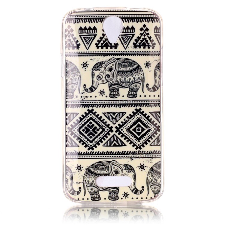 Soft IMD TPU Phone Case for Doogee X6 - Tribal Elephant-1