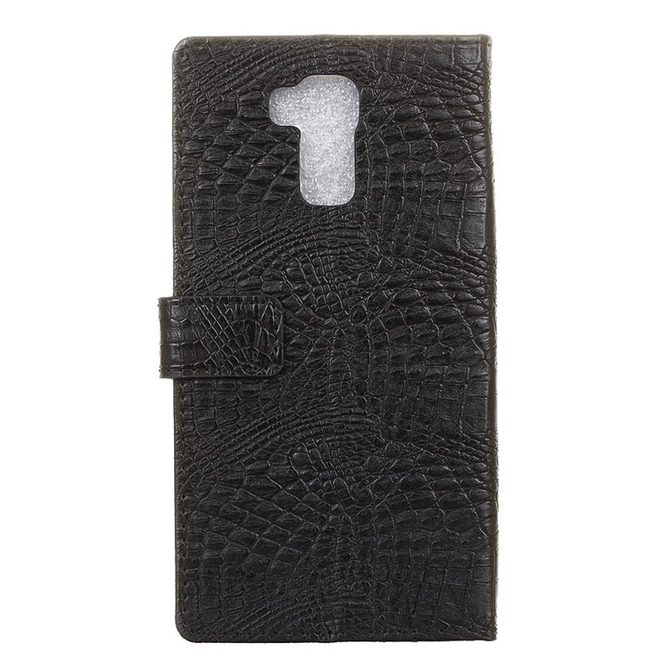 Crocodile Texture Leather Wallet Stand Case for Doogee Y6 - Black-2