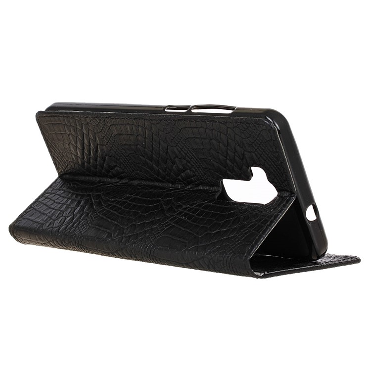 Crocodile Texture Leather Wallet Stand Case for Doogee Y6 - Black-5