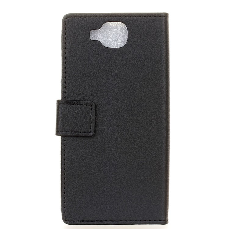 Cell Phone Case Leather Wallet Stand Cover for Doogee X9 Mini - Black-2