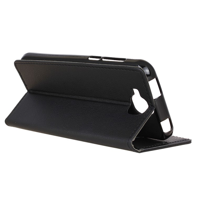 Cell Phone Case Leather Wallet Stand Cover for Doogee X9 Mini - Black-5