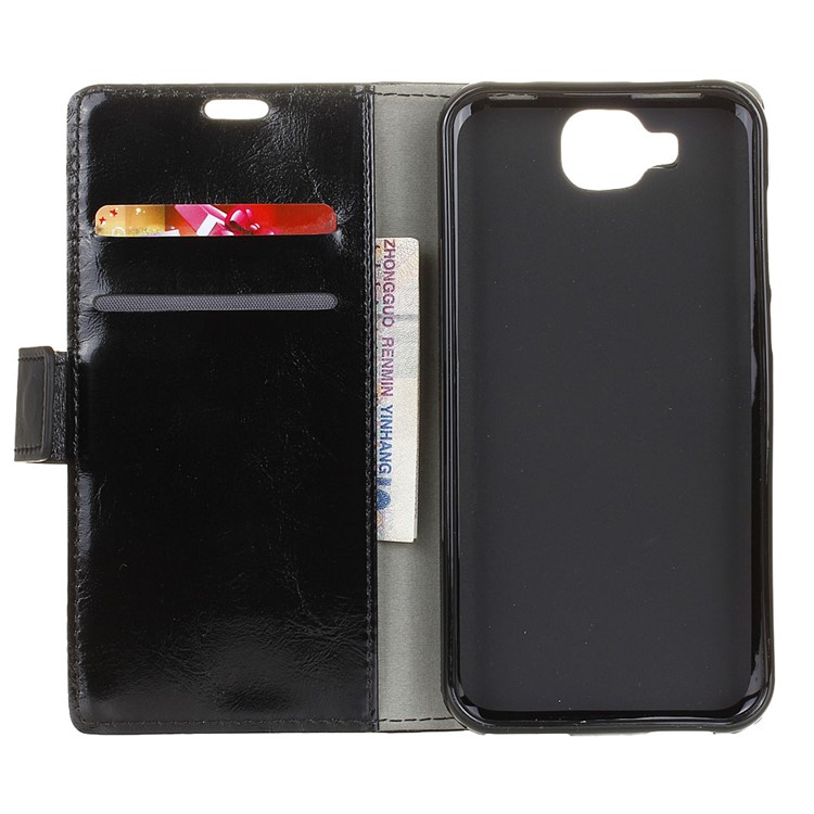 Crazy Horse Flip Phone Case Leather Stand Wallet for Doogee X9 Mini - Black-3