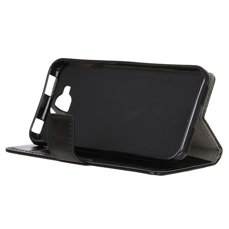 Crazy Horse Flip Phone Case Leather Stand Wallet for Doogee X9 Mini - Black-4