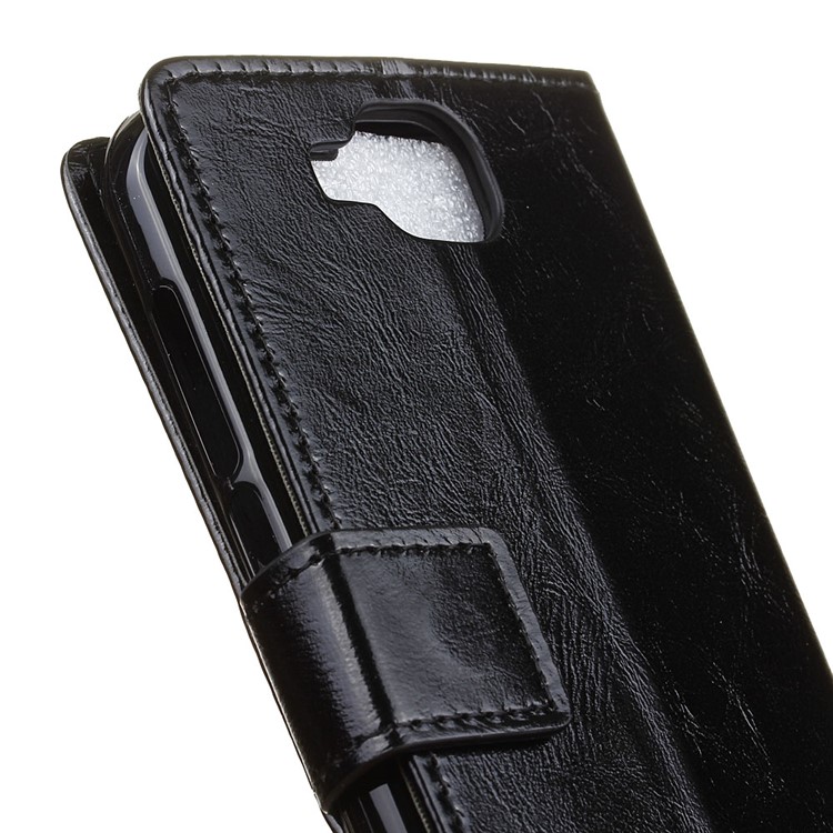 Crazy Horse Flip Phone Case Leather Stand Wallet for Doogee X9 Mini - Black-7