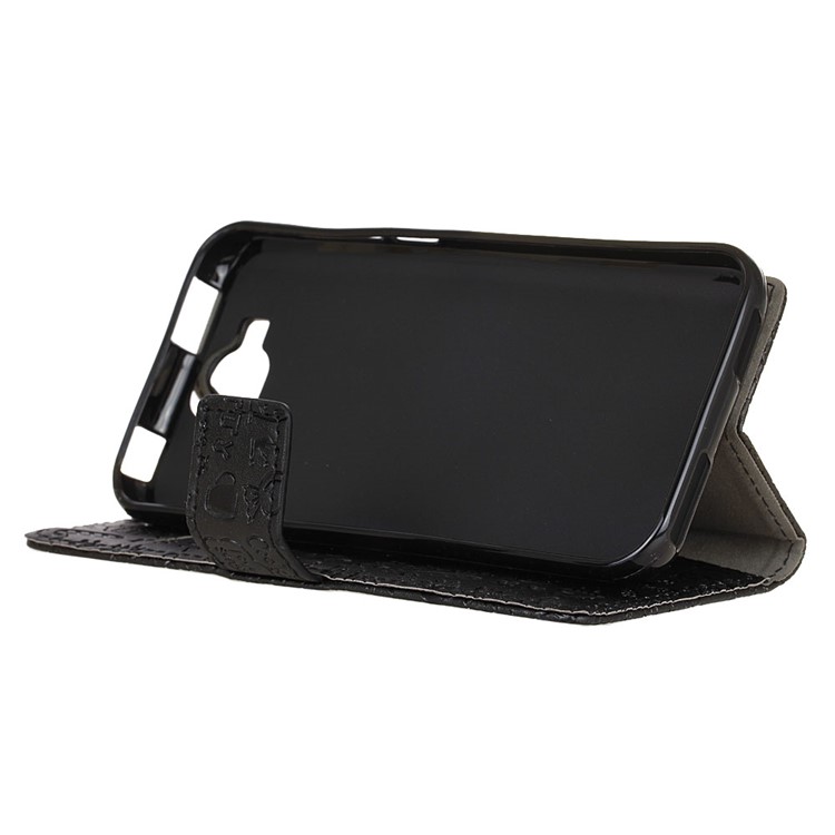 Cartoon Graffiti Cell Phone Case Flip Leather Wallet for Doogee X9 Mini - Black-4