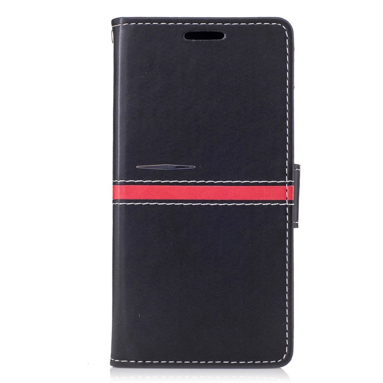 For Doogee X5 Max Graceful Stitching Wallet Leather Phone Case with Stand - Black-1