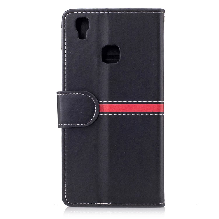 For Doogee X5 Max Graceful Stitching Wallet Leather Phone Case with Stand - Black-2