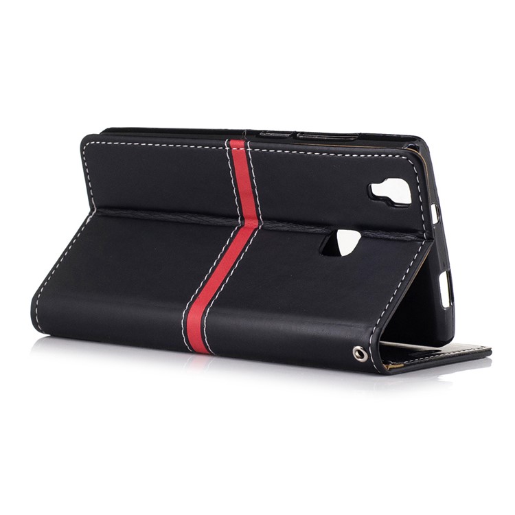 For Doogee X5 Max Graceful Stitching Wallet Leather Phone Case with Stand - Black-3