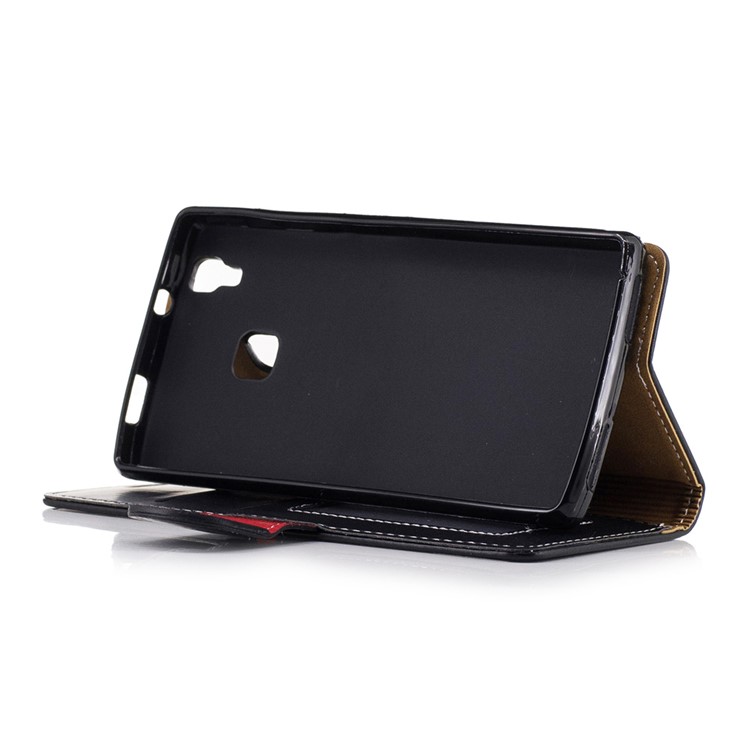 For Doogee X5 Max Graceful Stitching Wallet Leather Phone Case with Stand - Black-4