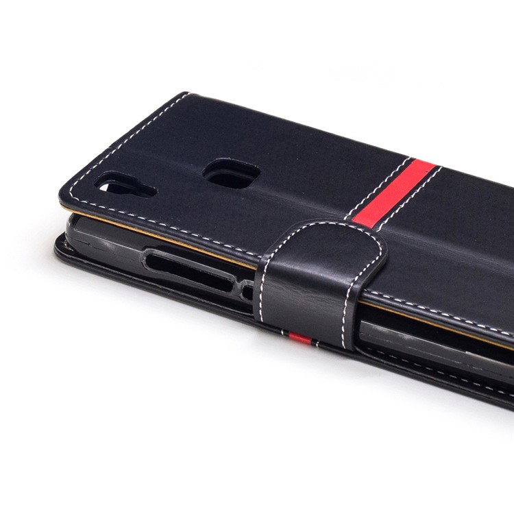 For Doogee X5 Max Graceful Stitching Wallet Leather Phone Case with Stand - Black-6