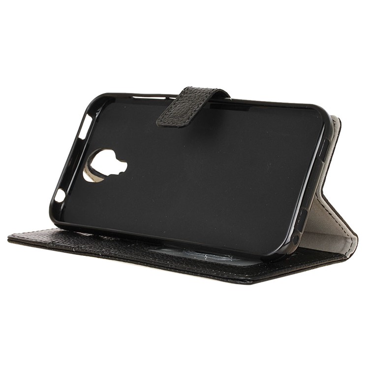 Genuine Leather Wallet Flip Cover for Doogee X9 Pro - Black-5