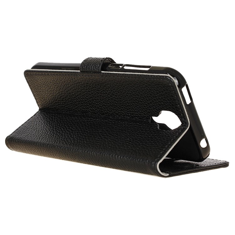 Genuine Leather Wallet Flip Cover for Doogee X9 Pro - Black-6