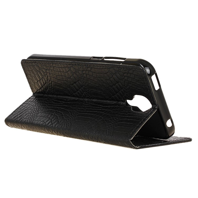 Crocodile Texture Leather Wallet Stand Cell Phone Case for Doogee X9 Pro - Black-7