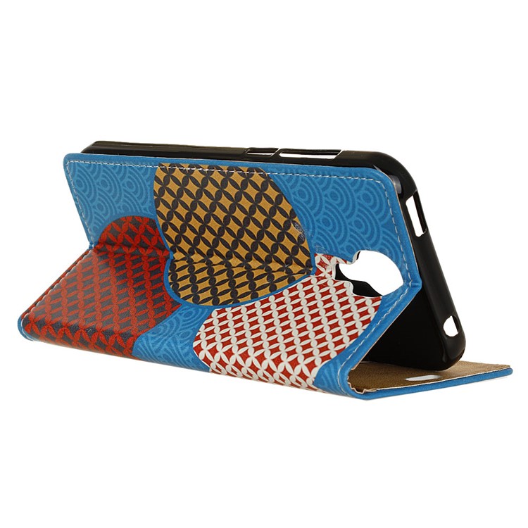 Pattern Printing Leather Wallet Case for Doogee X9 Pro - Seamless Circles Pattern-4