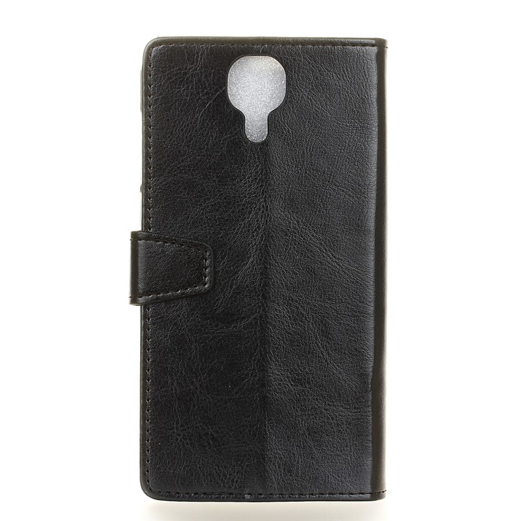 Crazy Horse Leather Wallet Case for Doogee X9 Pro - Black-2