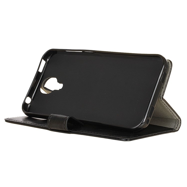 Crazy Horse Leather Wallet Case for Doogee X9 Pro - Black-4