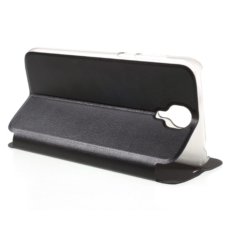 Leather Flip Stand Cell Phone Case for Doogee X9 Pro - Black-5