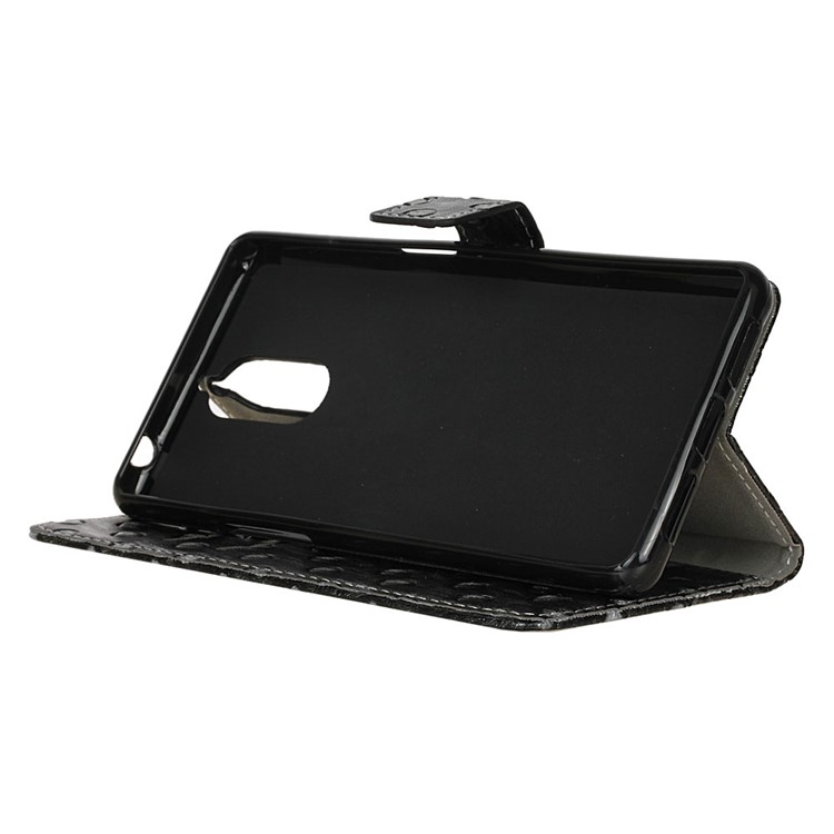 Metal Style Imprinted Leather Wallet Phone Case with Stand for Doogee Shoot 1 - Grey / Bumps-5