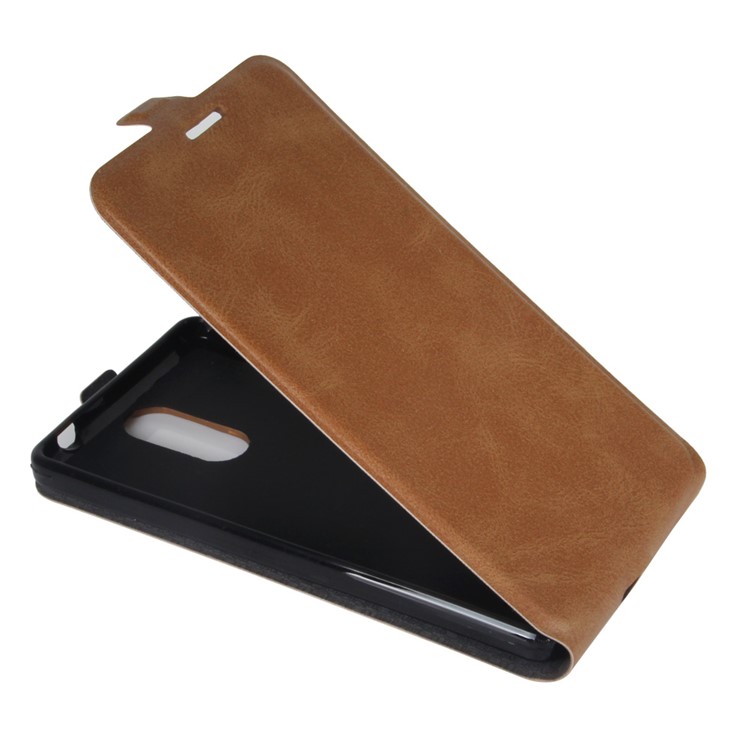 Crazy Horse Vertical Flip Card/Photo Slot Leather Mobile Casing for Leagoo M8 - Brown-5