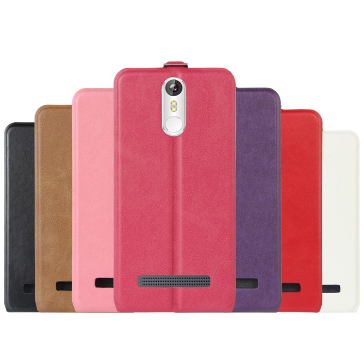 Crazy Horse Vertical Flip Card/Photo Slot Leather Mobile Casing for Leagoo M8 - Brown-7