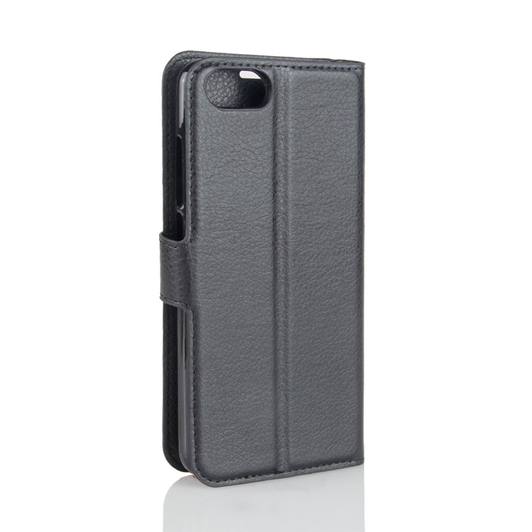 Lychee Skin Wallet Leather Cell Case with Stand for Doogee Shoot 2 - Black-6