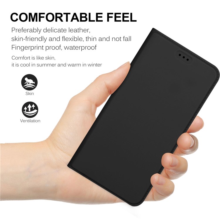 Auto-absorbed Smooth Leather Stand Case for CUBOT Hafury Umax 2017 - Black-6