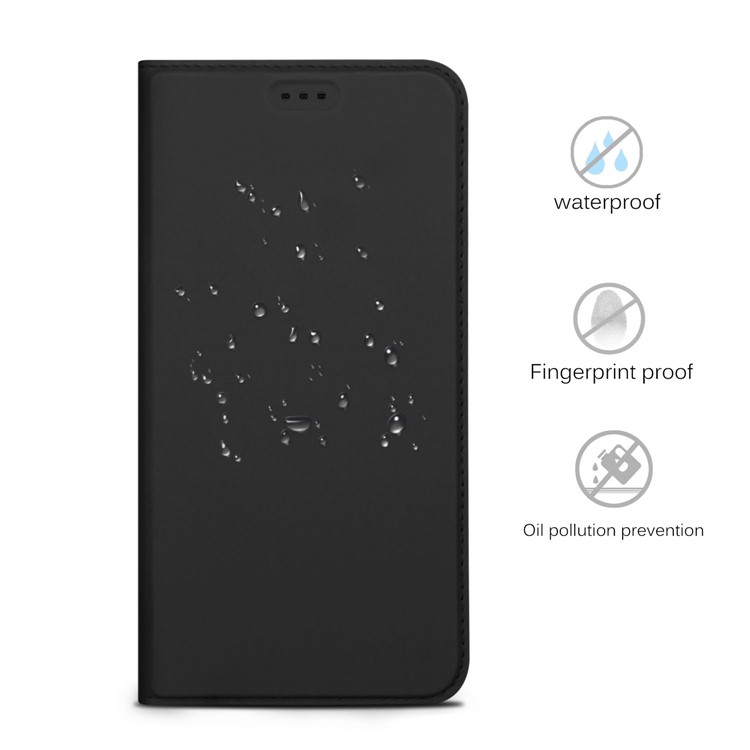 Auto-absorbed Smooth Leather Stand Case for CUBOT Hafury Umax 2017 - Black-7