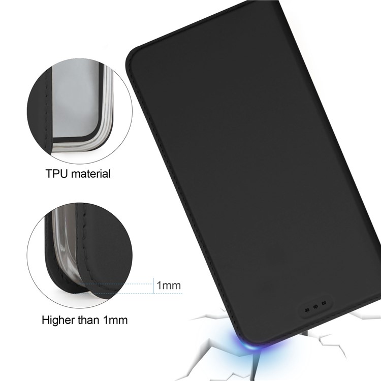 Auto-absorbed Smooth Leather Stand Case for CUBOT Hafury Umax 2017 - Black-8