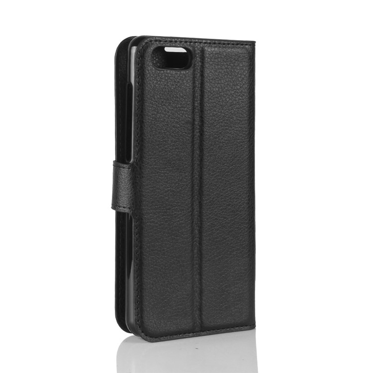 Litchi Skin PU Leather Wallet Stand Phone Shell for Cubot Magic - Black-6