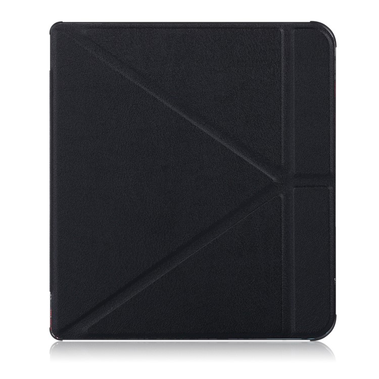 Origami Stand Leather Smart Case for Kobo Forma - Black-2