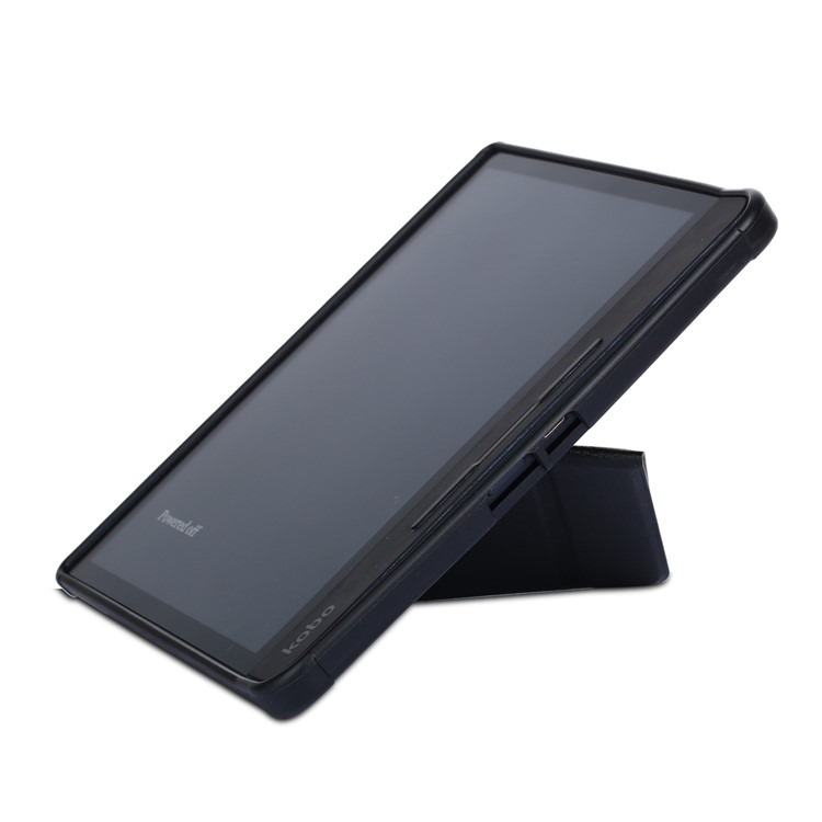 Origami Stand Leather Smart Case for Kobo Forma - Black-7