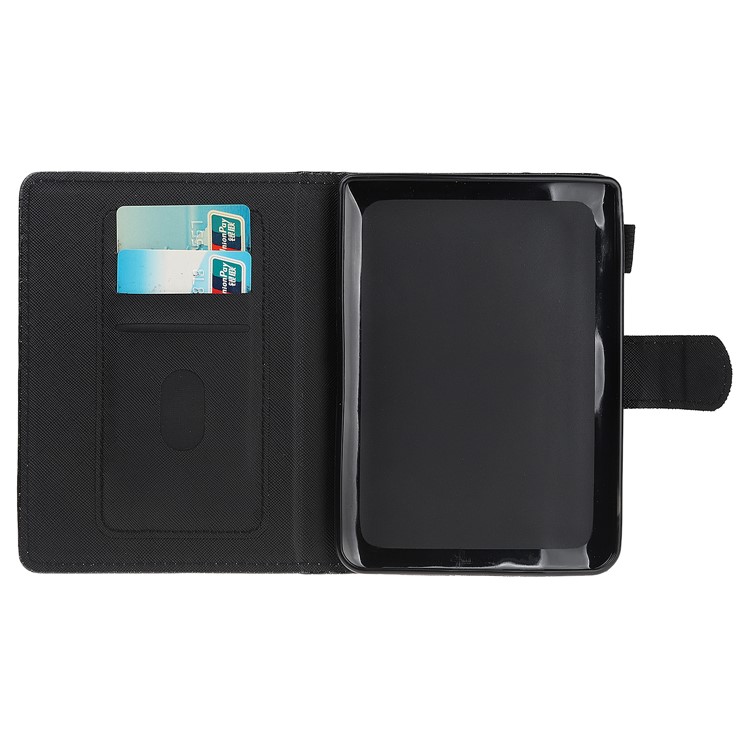 Glitter Powder Stand Leather Smart Case with Card Slots for Kobo Clara HD - Black-6