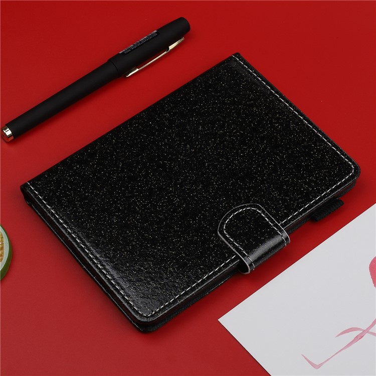 Glitter Powder Stand Leather Smart Case with Card Slots for Kobo Clara HD - Black-7